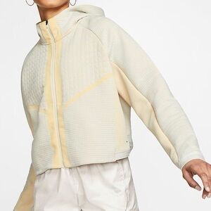 Nike Women’s Cropped Zip Hoodie Textured Waffle Knit Neutral Small Hard to Find!
